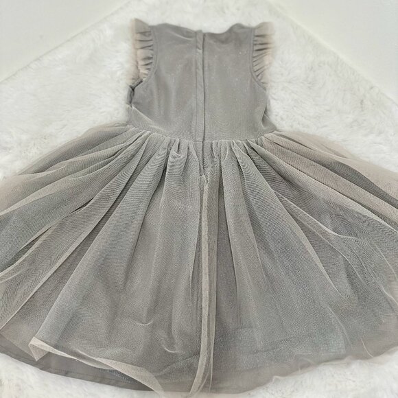 H&M Girls Gray Tulle Party Dress with Floral Accent - Picture 8 of 11